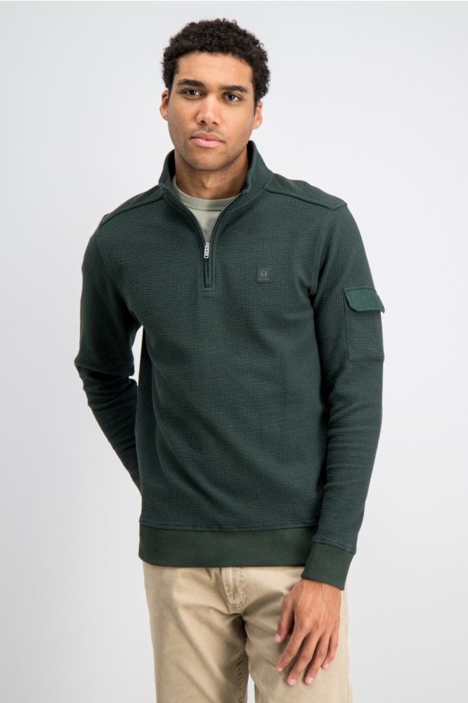 Gabbiano groene heren sweater | Model vooraanzicht