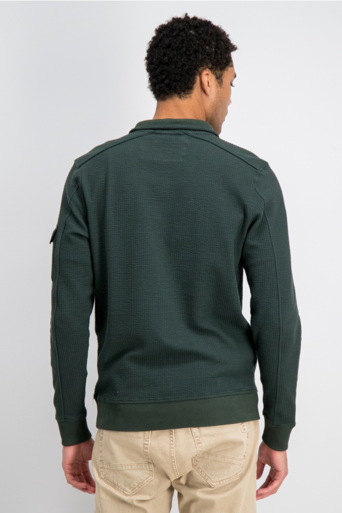 Gabbiano groene heren sweater | Model achteraanzicht
