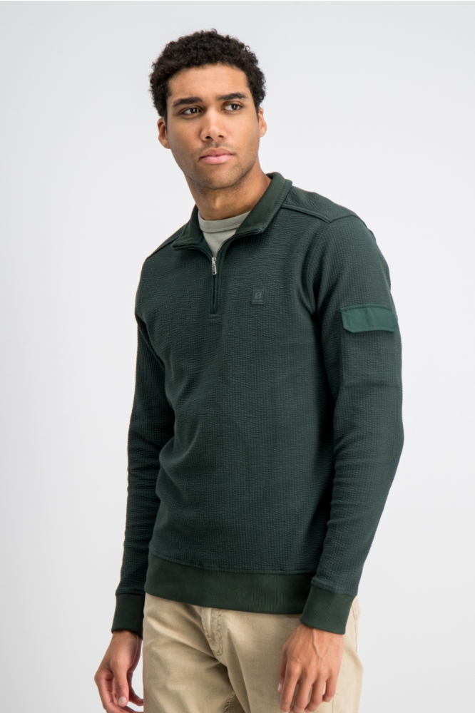 Gabbiano groene heren sweater | Model zijaanzicht