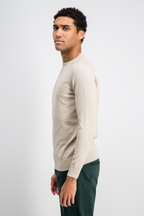 Gabbiano zand heren trui | Model zijaanzicht
