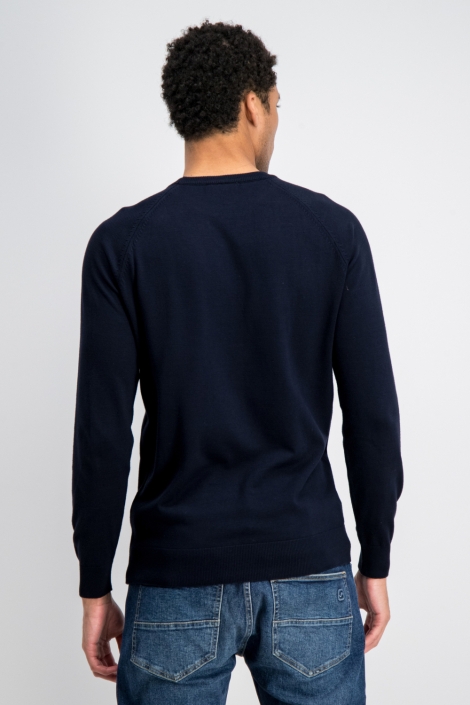 Gabbiano blauwe heren trui | Model achteraanzicht