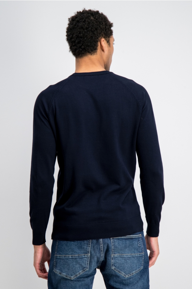 Gabbiano blauwe heren trui | Model achteraanzicht