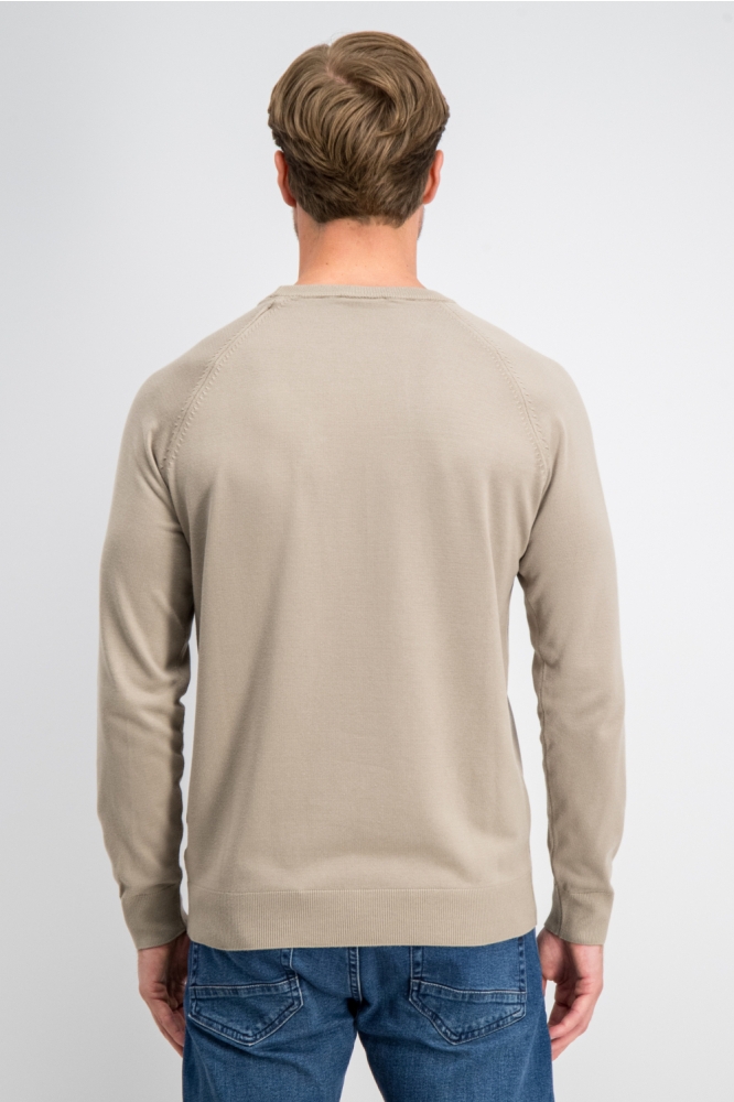 Gabbiano taupe heren trui | Model achteraanzicht