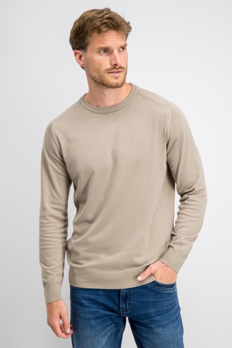 Gabbiano taupe heren trui | Model vooraanzicht