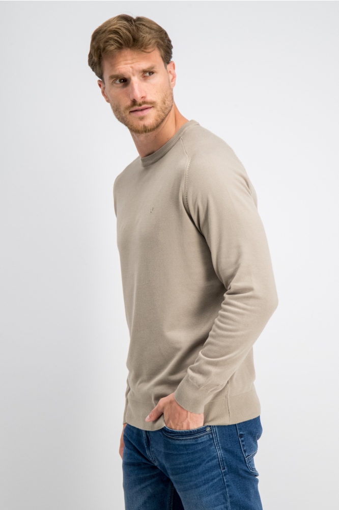 Gabbiano taupe heren trui | Model zijaanzicht
