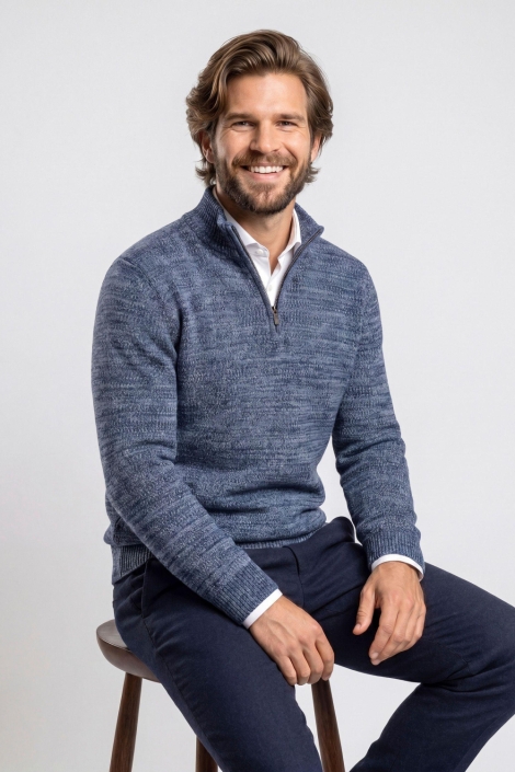 Campbell blauwe heren trui | Sfeerbeeld, In situatie
