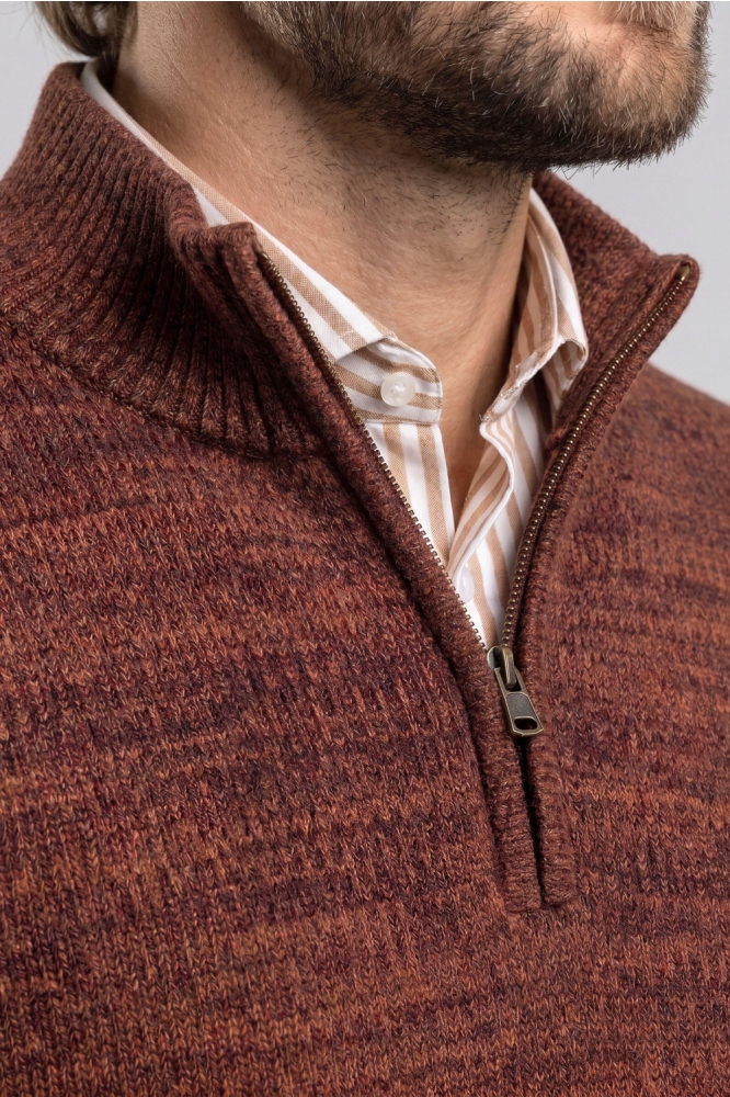 Campbell cognac heren trui | Close up