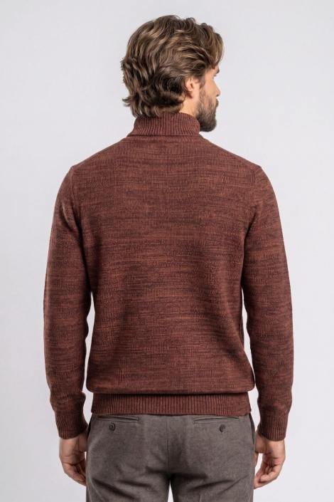 Campbell cognac heren trui | Model achteraanzicht