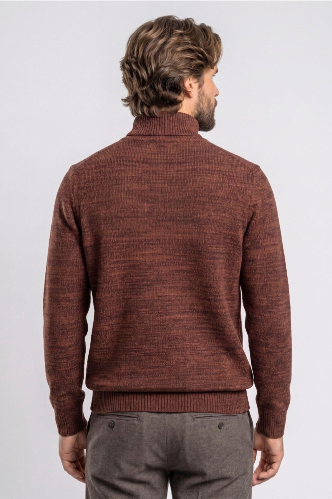 Campbell cognac heren trui | Model achteraanzicht