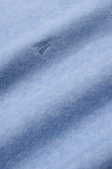 Campbell blauwe heren trui | Close up