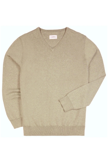Campbell Trui LONDON TRUI V HALS 107885 Beige Melange