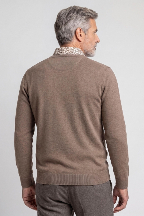 Campbell camel heren trui | Model achteraanzicht