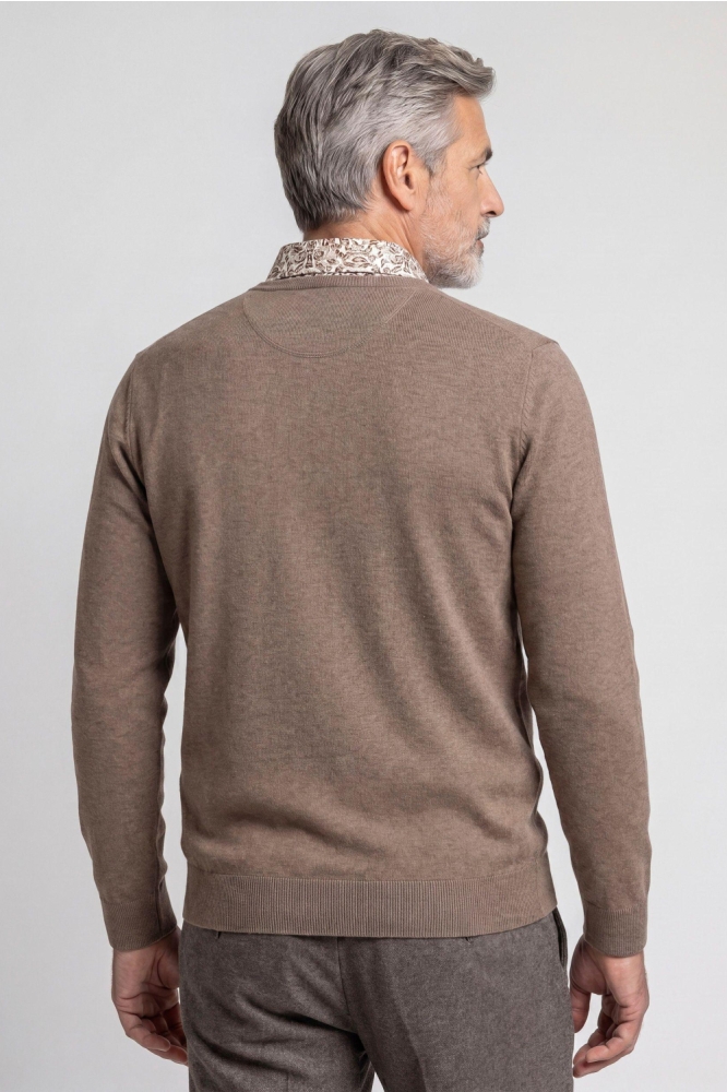 Campbell camel heren trui | Model achteraanzicht