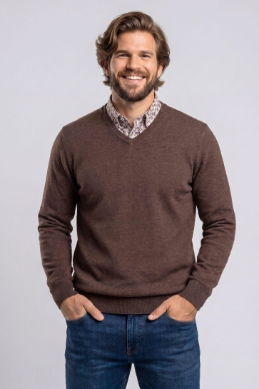 Campbell - v-neck sweater london Bruin