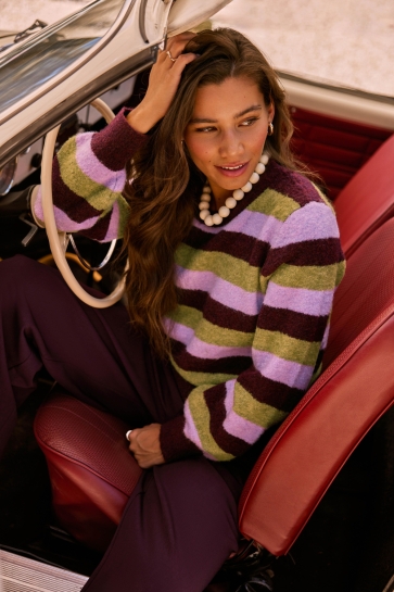 Ydence Trui KNITTED SWEATER AURORA FC2605 AUBERGINE