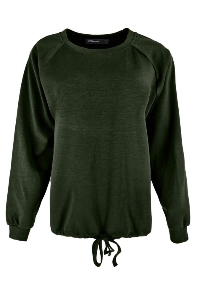 FOS Amsterdam groene dames sweater | Vooraanzicht