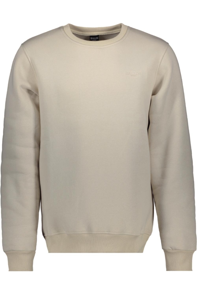 Ballin taupe heren sweater | Vooraanzicht