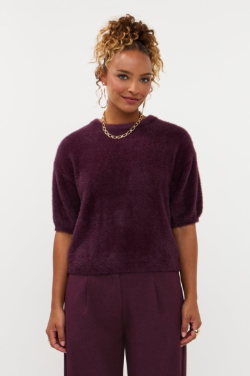 Ydence Trui KNITTED TOP MARY FC2622 AUBERGINE