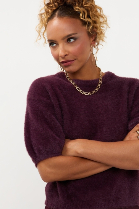 Ydence bordeaux dames trui | Close up