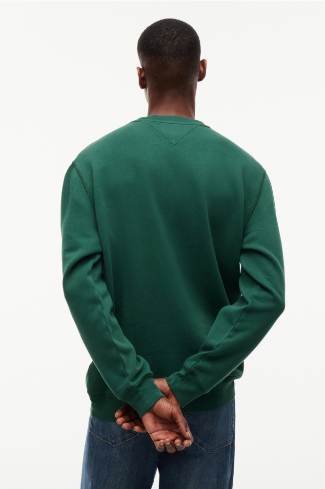 Tommy Jeans groene heren sweater | Model achteraanzicht
