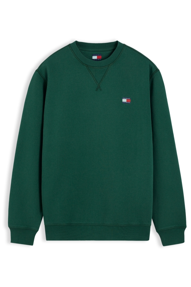 Tommy Jeans groene heren sweater | Vooraanzicht