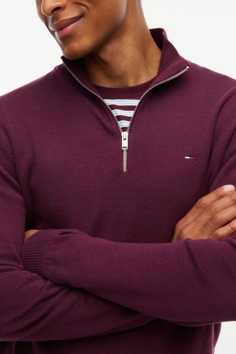 Tommy Jeans bordeaux heren trui | Close up