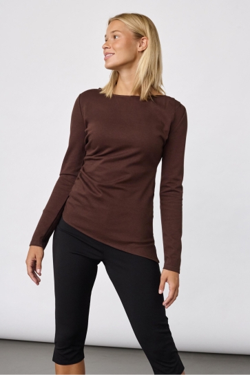 SisterS point T-shirt VEDA LS TOP 20041 D. Chocolate