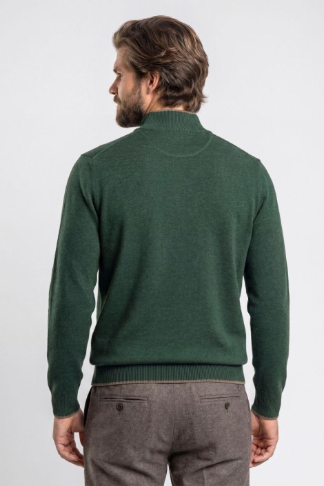 Campbell groene heren trui | Model achteraanzicht
