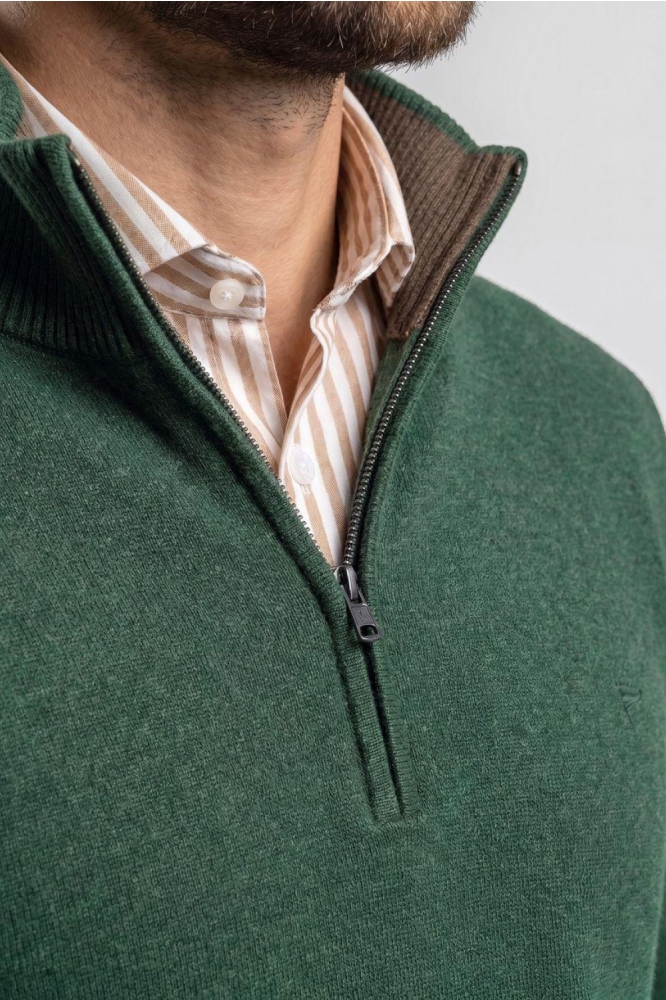 Campbell groene heren trui | Close up