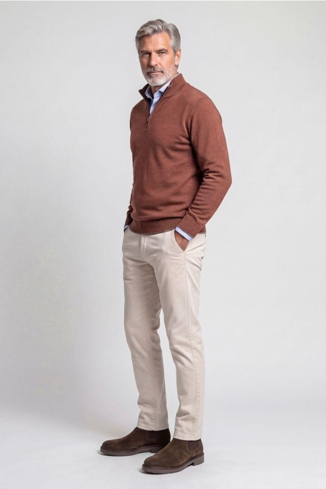 Campbell bruine heren trui | Model