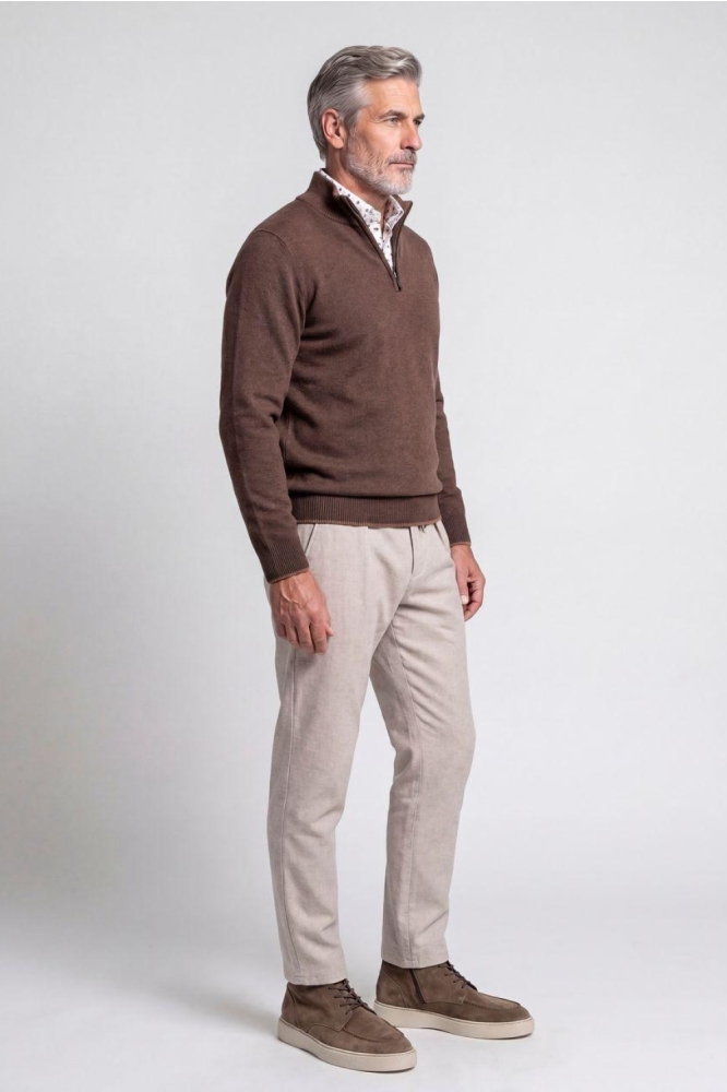 Campbell bruine heren trui | Model