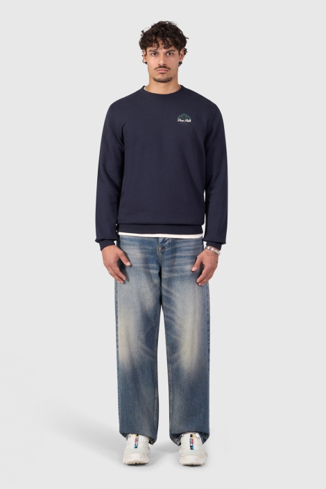 Pure Path blauwe heren sweater | Model
