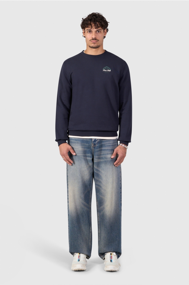 Pure Path blauwe heren sweater | Model