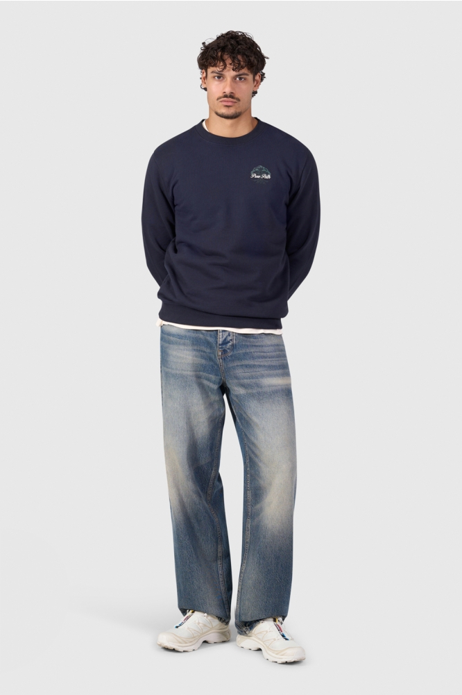 Pure Path blauwe heren sweater | Model