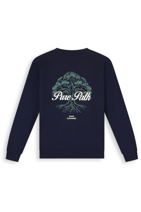 Pure Path blauwe heren sweater | Achteraanzicht