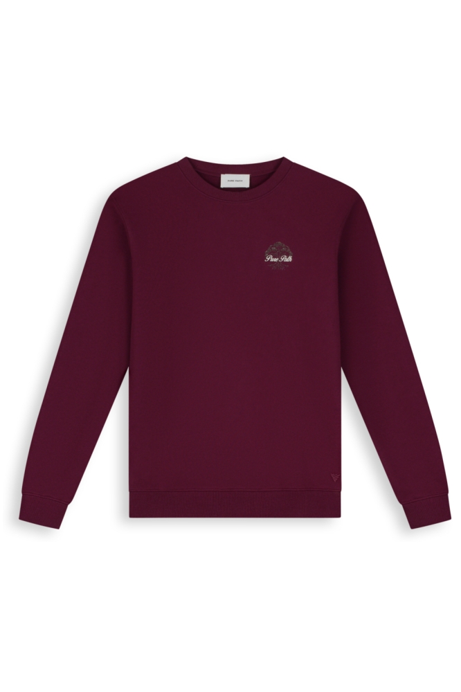 Pure Path bordeaux heren sweater | Vooraanzicht