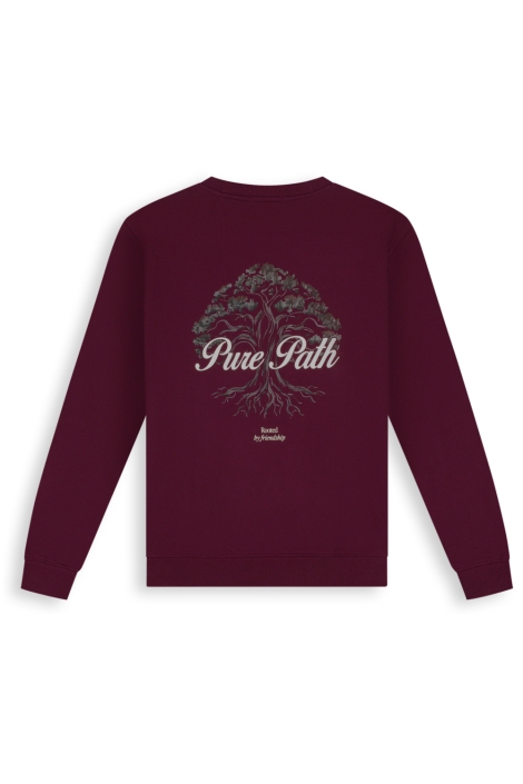 Pure Path bordeaux heren sweater | Achteraanzicht