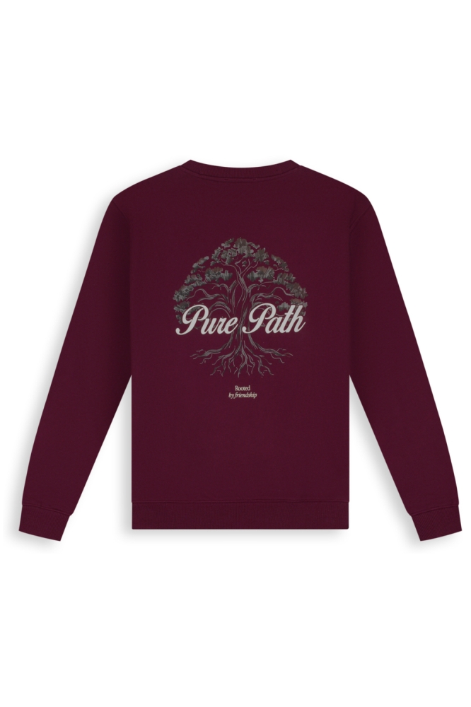 Pure Path bordeaux heren sweater | Achteraanzicht