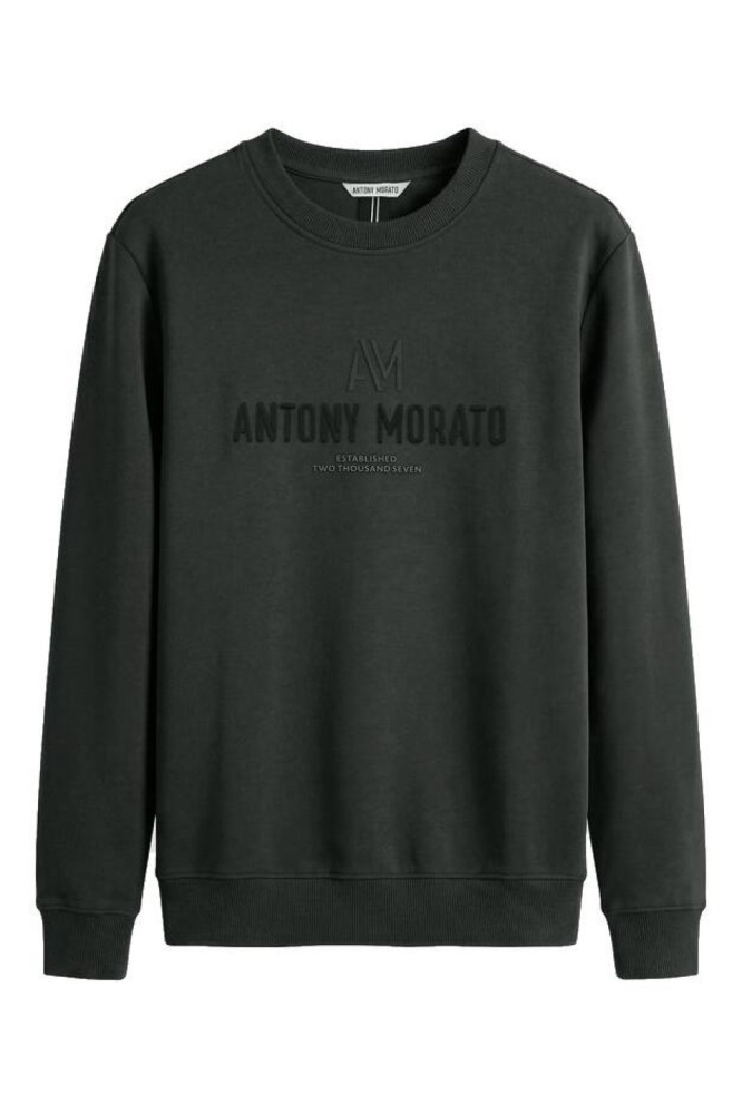 Antony Morato groene heren sweater | Vooraanzicht