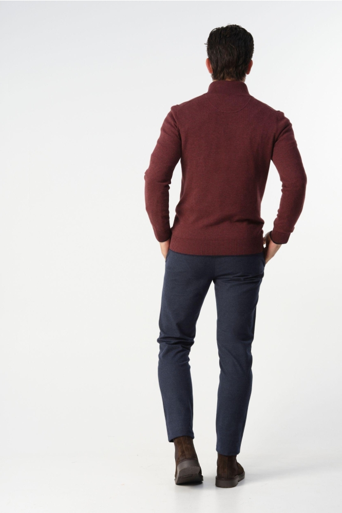 Campbell bordeaux heren trui | Model achteraanzicht