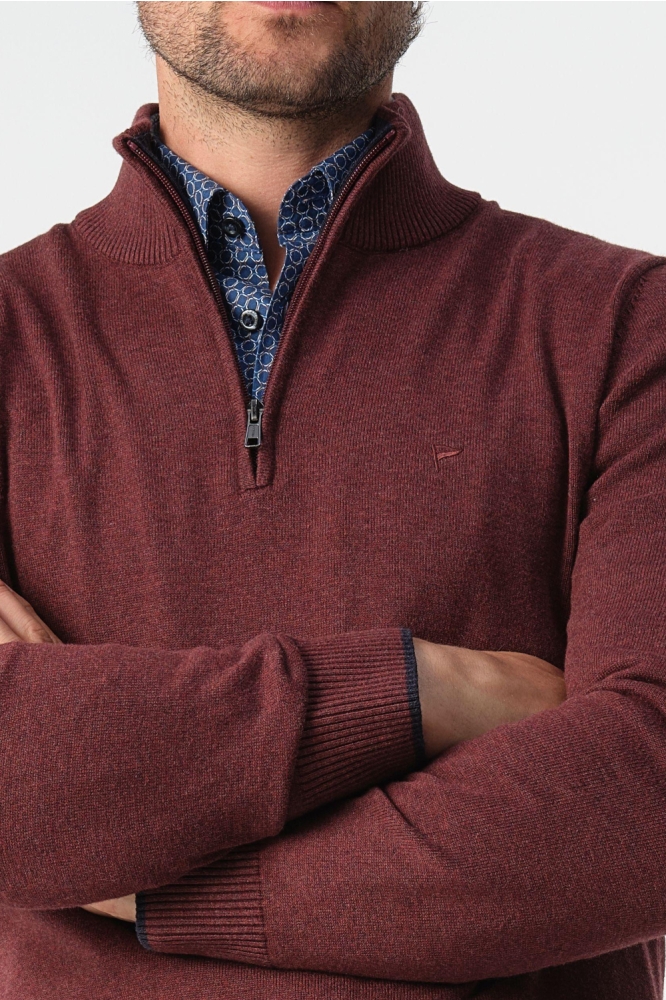 Campbell bordeaux heren trui | Close up