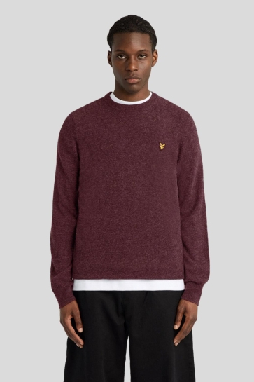 Lyle & Scott Trui LAMBSWOOL BLAND CREW NECK JUMPER KN2114VC BEETROOT MARL