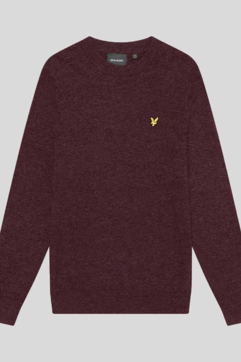 Lyle & Scott bordeaux heren trui | Vooraanzicht