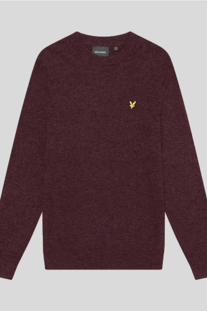 Lyle & Scott bordeaux heren trui | Vooraanzicht