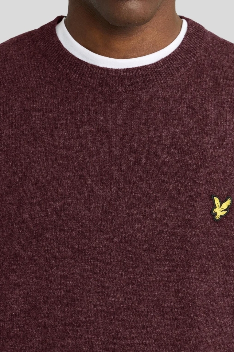 Lyle & Scott bordeaux heren trui | Close up