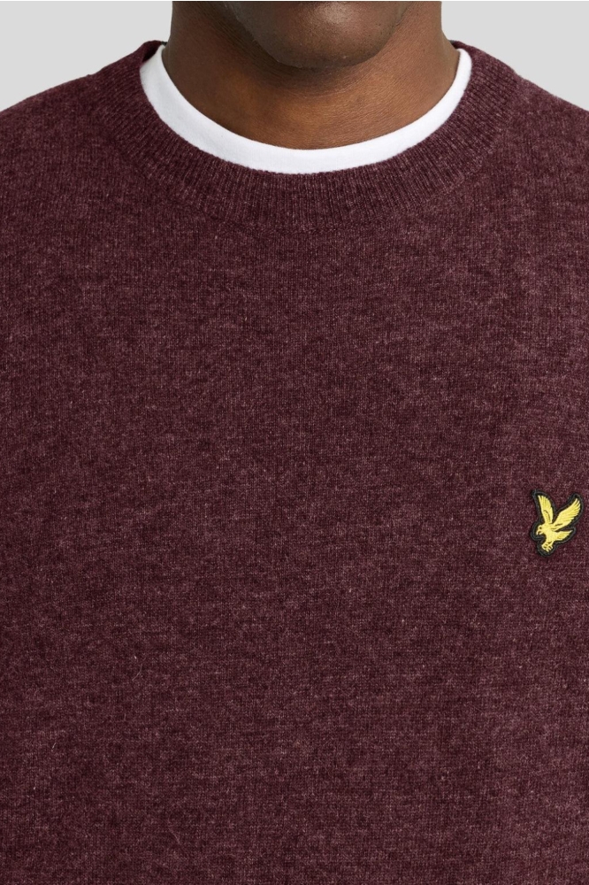 Lyle & Scott bordeaux heren trui | Close up