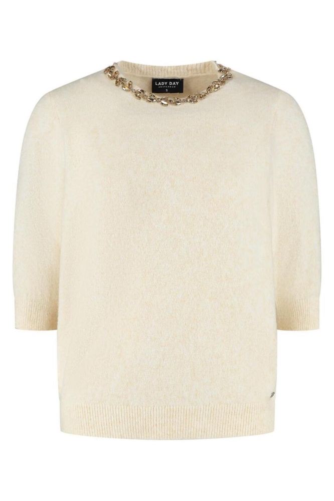 Lady Day beige dames t-shirt | Vooraanzicht