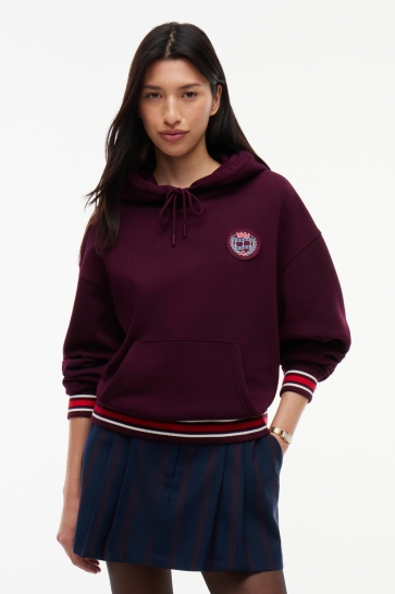 Tommy Jeans Trui TJW BXY CREST HOODIE DW0DW23308 V11 CALYPSO BERRY