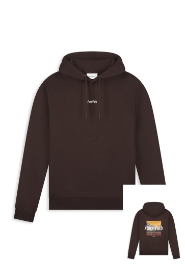 Pure Path Trui LANDSCAPE HOODIE 26030305 96 DARK BROWN