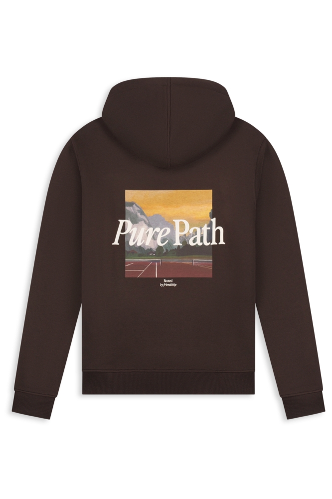 Pure Path bruine heren sweater | Achteraanzicht